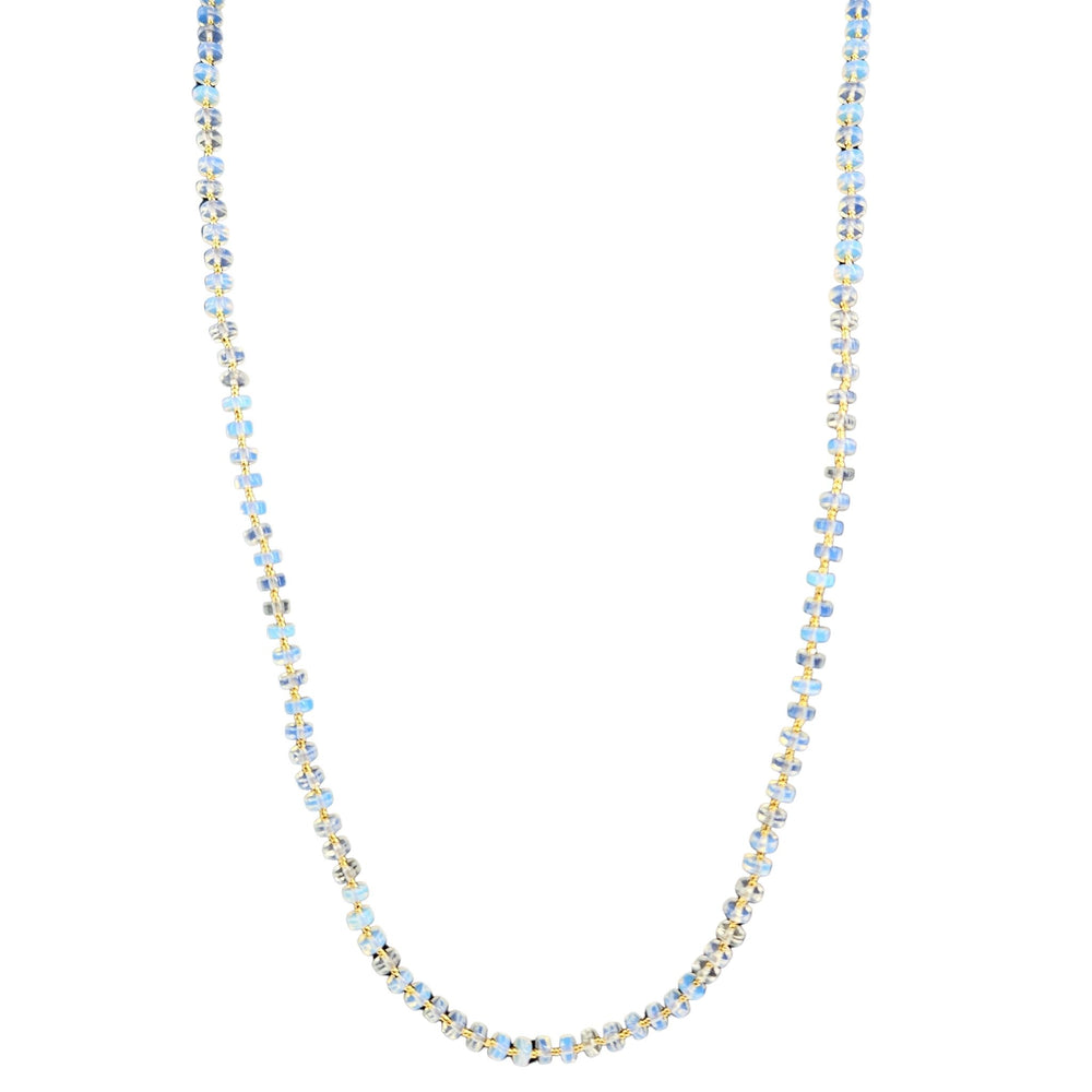 Necklace with small beads on a white background
