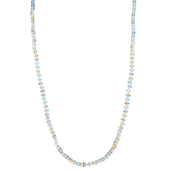 Necklace with small beads on a white background