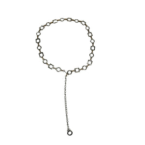 Silver chain bracelet on a white background