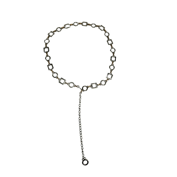 Silver chain bracelet on a white background