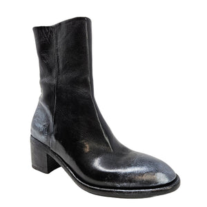 Black Hand Rubbed Ankle Boot