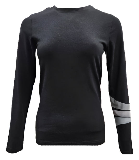 Designing Hollywood X Madison Maison Black 3 Stripe Long Sleeve T-shirt - MADISON MAISON