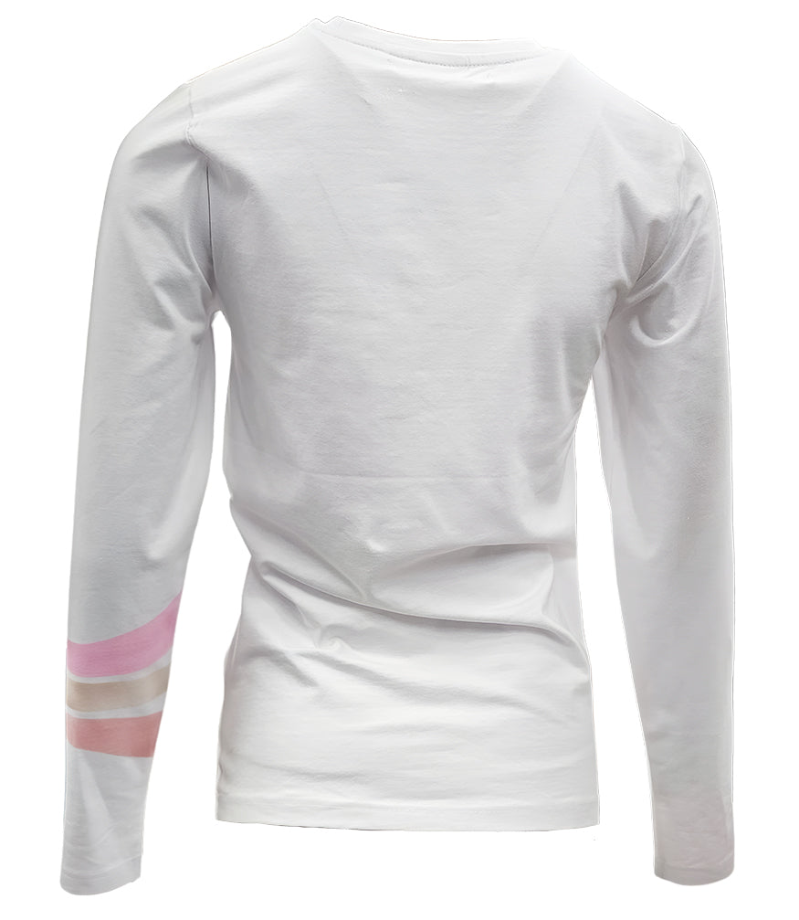 Designing Hollywood X Madison Maison White 3 Stripe Long Sleeve T-shirt - MADISON MAISON
