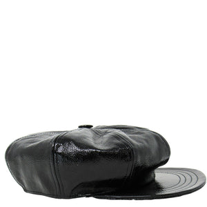 Black leather cap on a white background