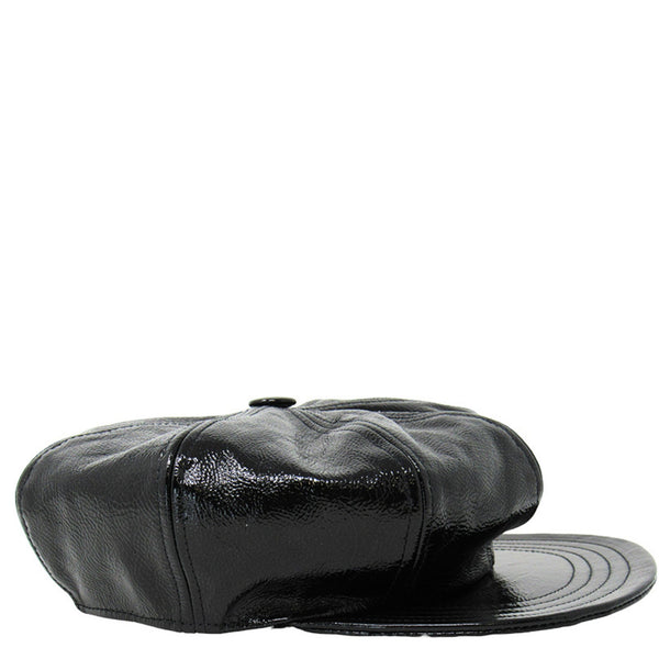 Black leather cap on a white background