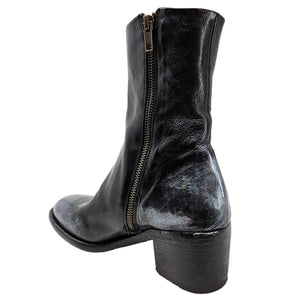 Black Hand Rubbed Ankle Boot