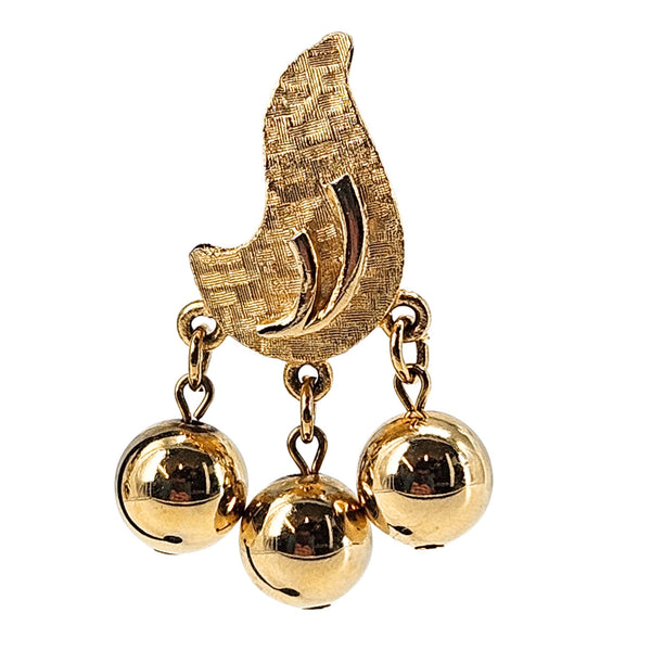 Vintage 1960s Gold Clip On Earrings