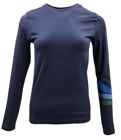 Designing Hollywood X Madison Maison Navy 3 Stripe Long Sleeve T-shirt - MADISON MAISON