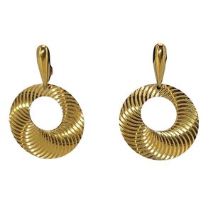 Vintage 1970s-80s Etched Goldtone Hoop Earrings