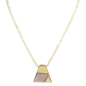 Necklace with a triangular pendant on a white background