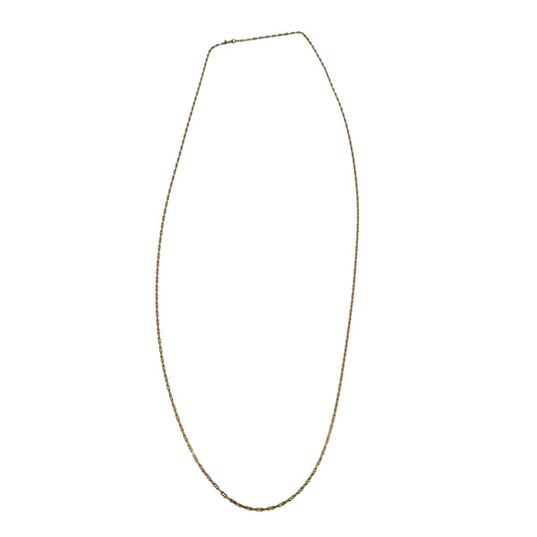 Gold chain necklace on a white background