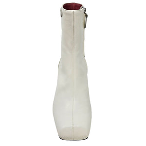 White ankle boot on a white background