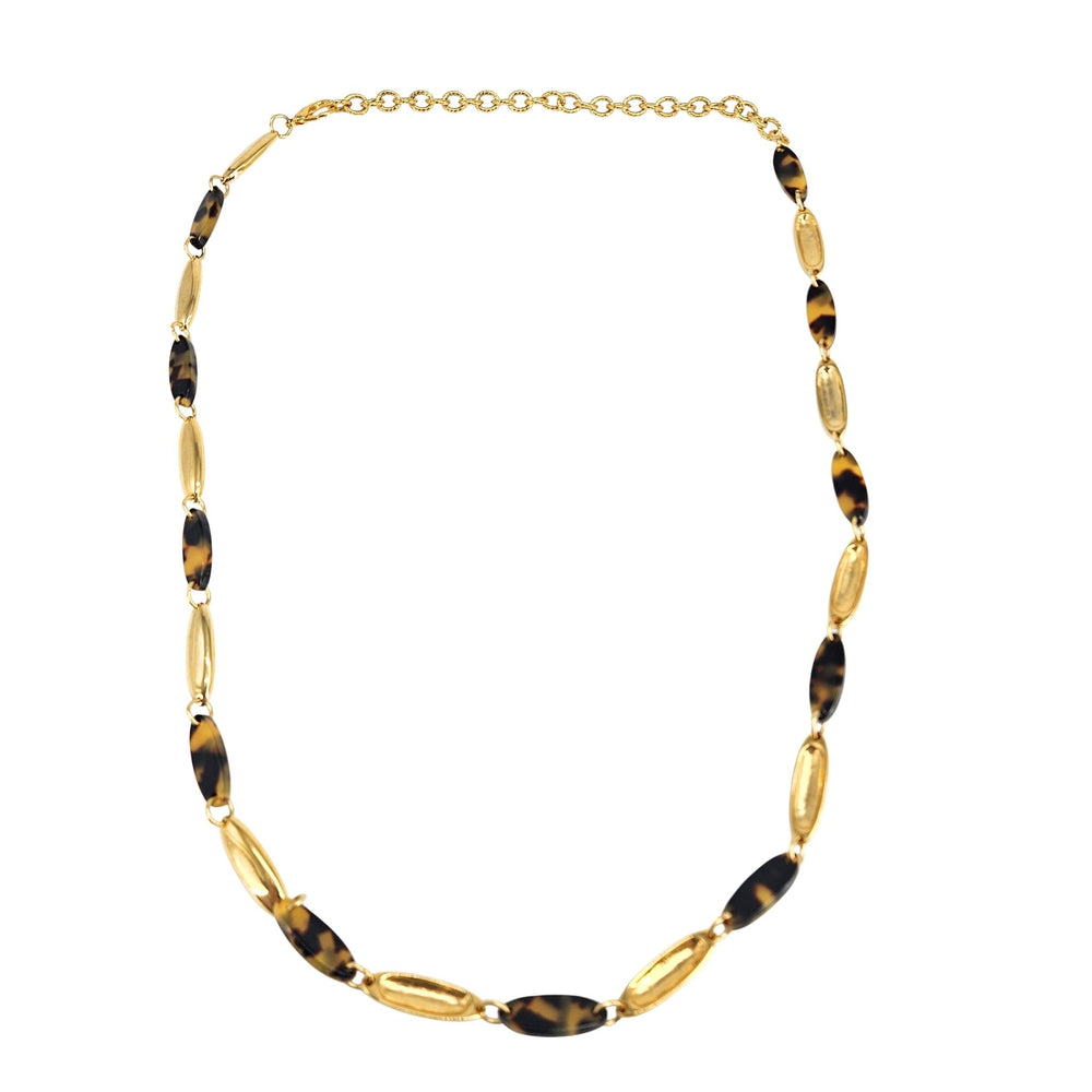 Vintage Tortoise Shell Oval Disc Link Statement Belt