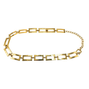 Vintage 1980s High-Shine Goldtone Rectangular Link Belt