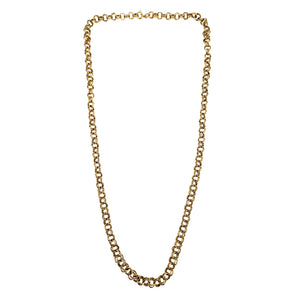 Gold chain necklace on a white background