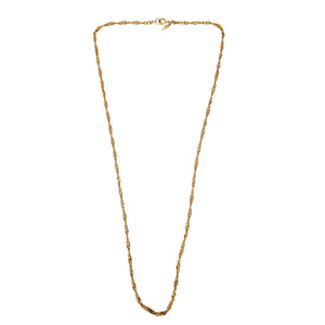 Gold chain necklace on a white background