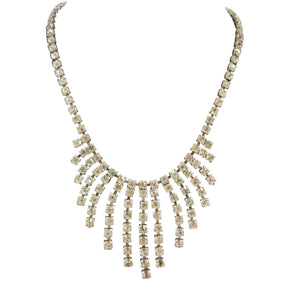 Necklace with crystal-like beads on a white background