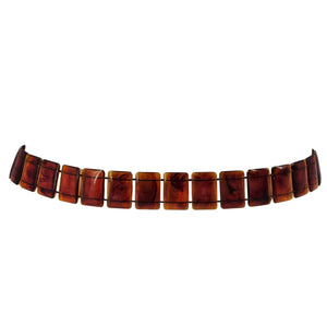 Brown belt with rectangular buckle on a white background