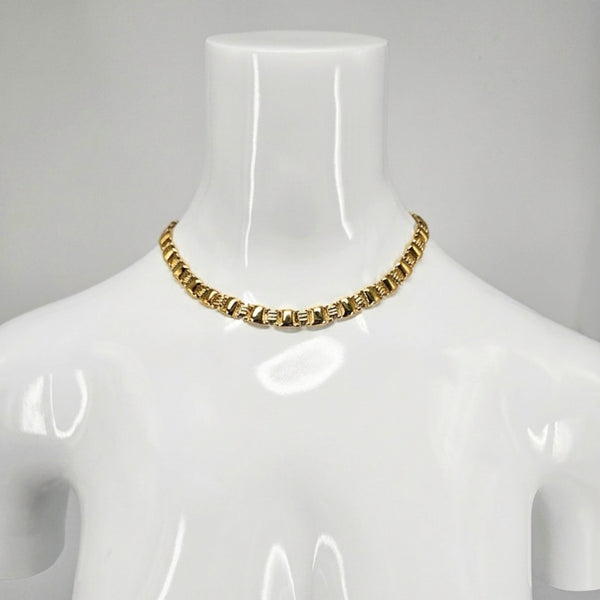 Vintage 1960s–70s Gold Tone Link Collar Necklace