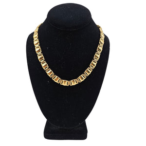 Vintage 1960s–70s Gold Tone Link Collar Necklace