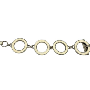 Bracelet with circular links on a white background