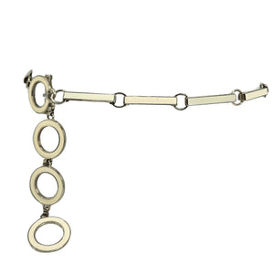 Metallic bridle with rings on a white background