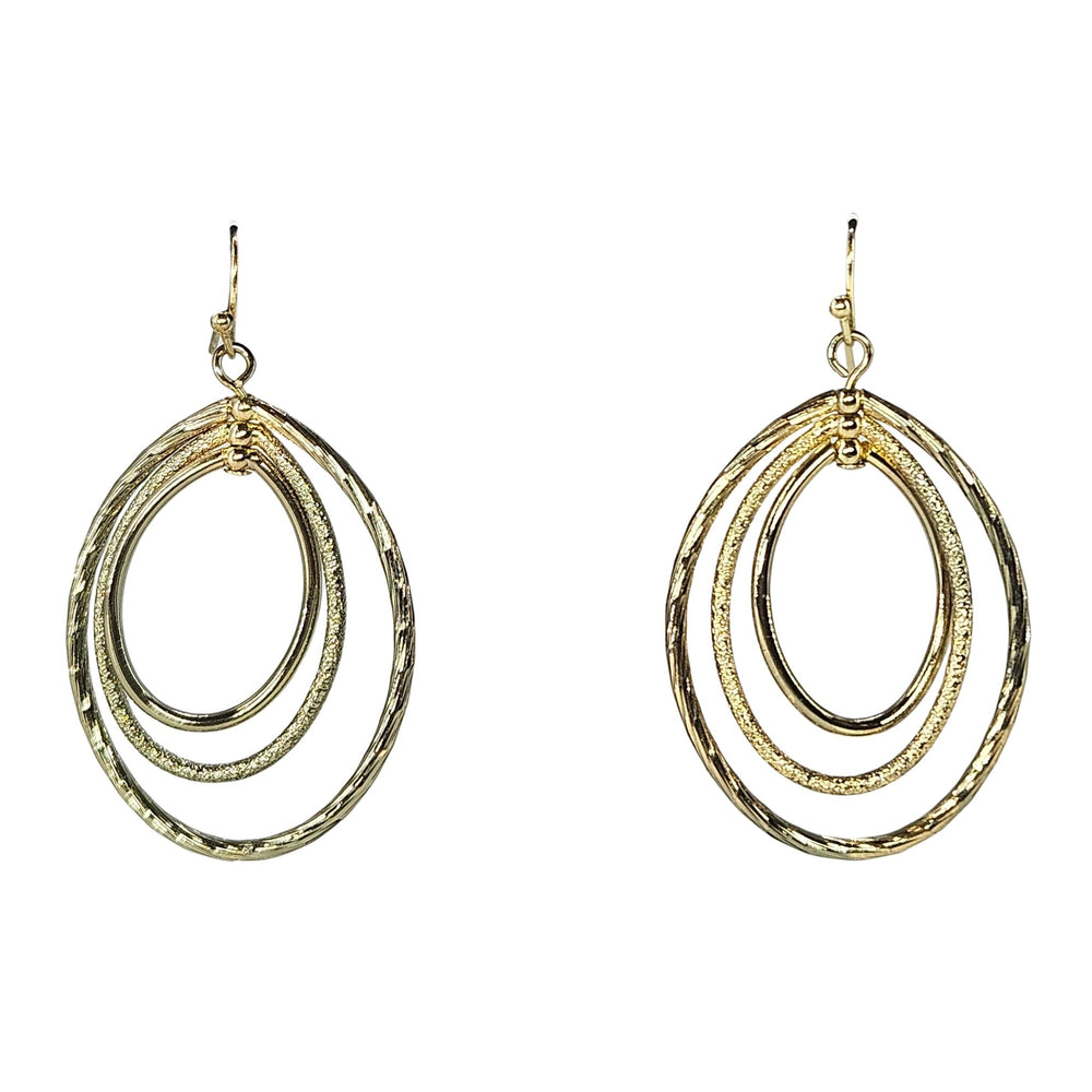 Vintage Etched Multi-Oval Dangle Earrings