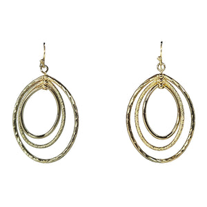 Vintage Etched Multi-Oval Dangle Earrings