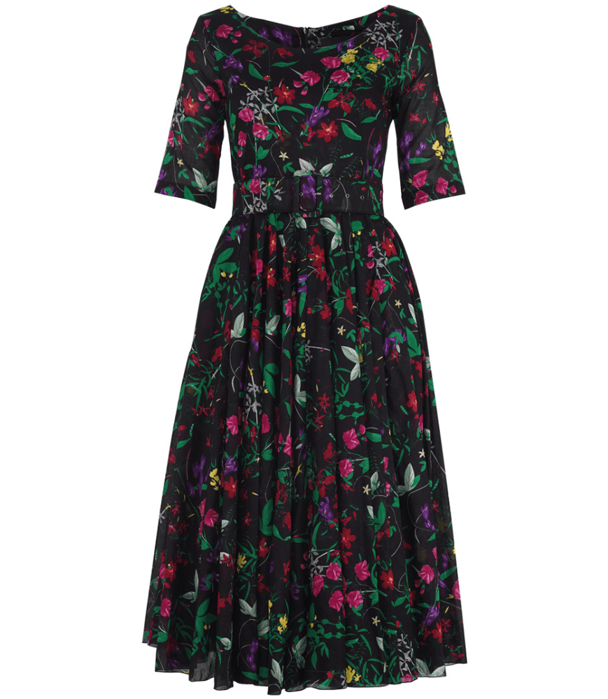 Aster Dress Black Midi Dress