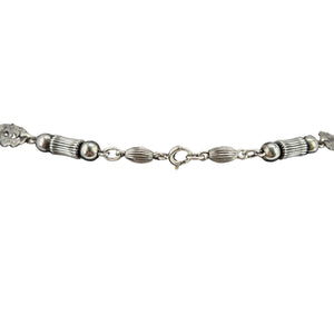 Vintage 1920's Sterling Silver Fleur-de-Lis Station Necklace