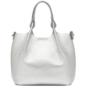 White textured handbag on a white background