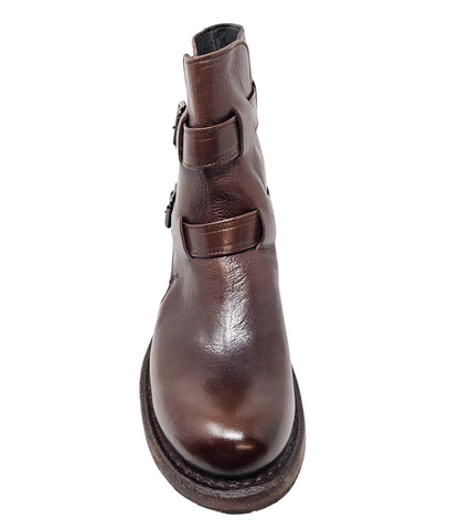 Moma Brown Double Buckle Boot