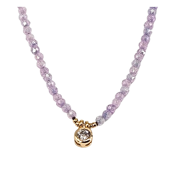 Faceted Gemstone Lavender Amethyst Chocker