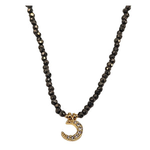 Hematite Micro Bead Moon Choker