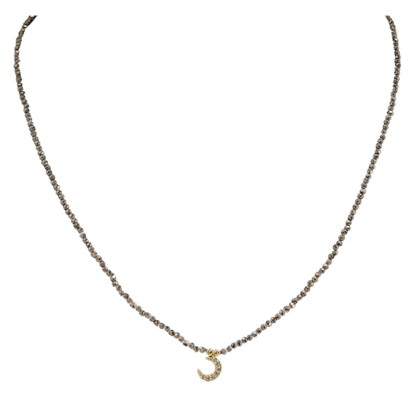 Hematite Micro Bead Moon Choker