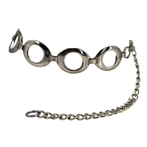 Vintage Chain Belt 5 Circle Link Silvertone 6 Links Big Circles Design Mod Boho