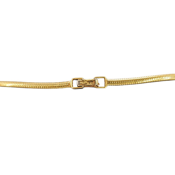 Vintage Rhinestone Necklace Gold Tone Chain Elegant Jewelry 16"