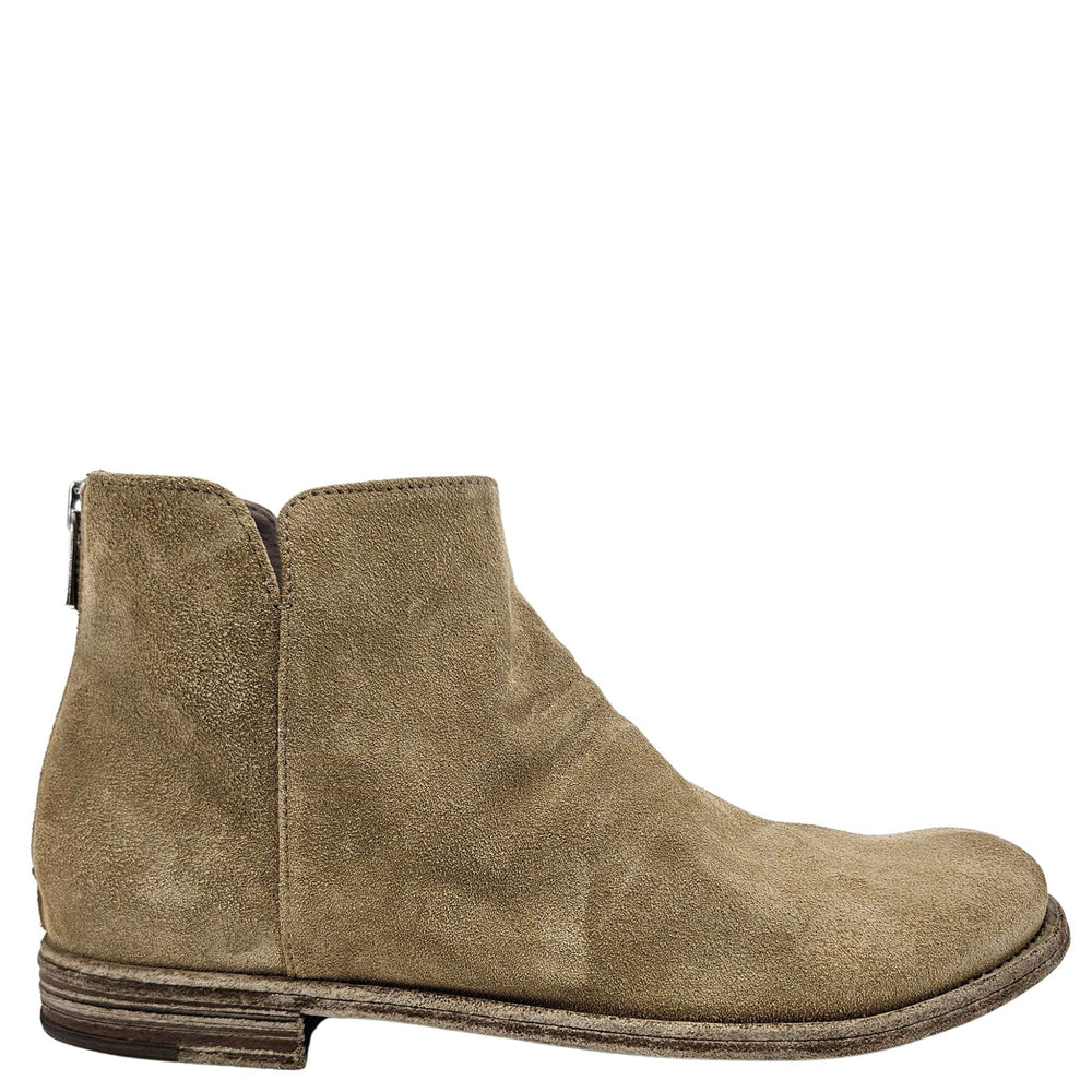 Brown suede ankle boot on a white background