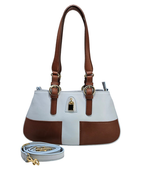 Luxury leather handbags, 100% handmade in Italy, featuring a signature center lock and elegant designs by Madison of Beverly Hills.