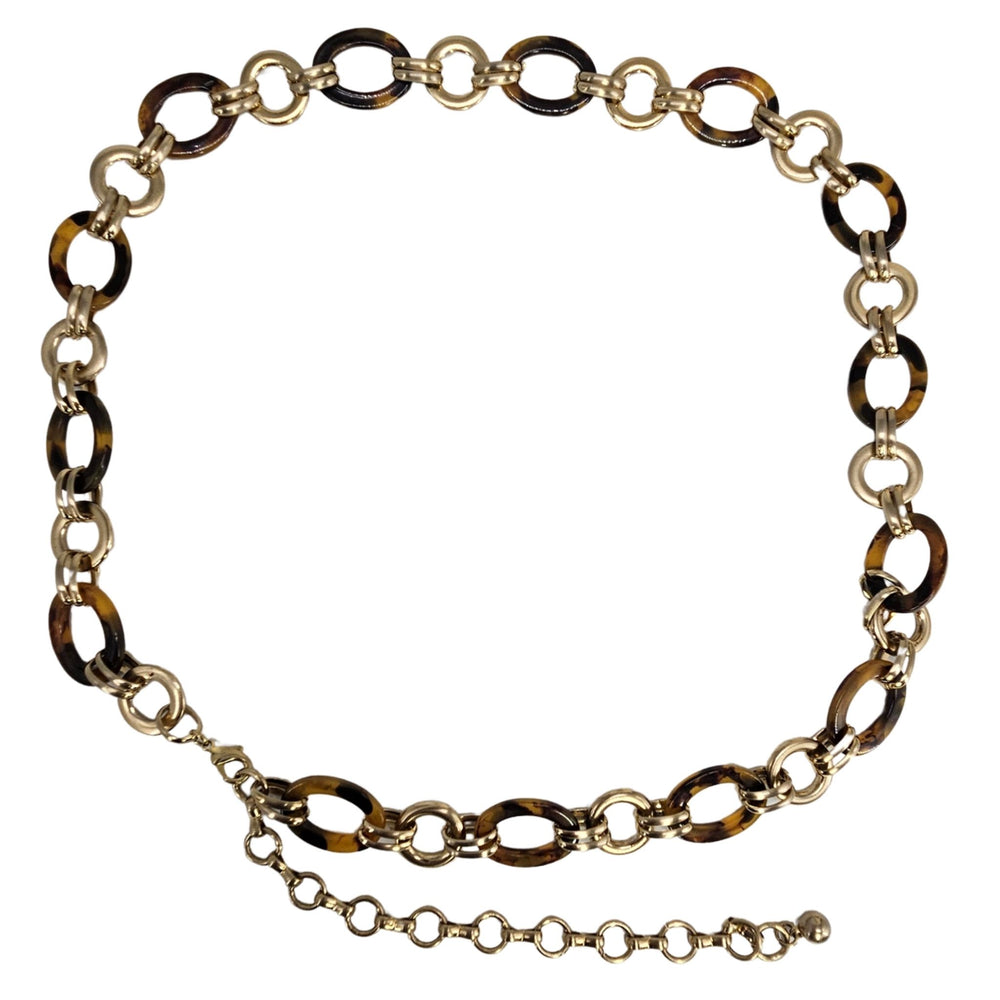 Gold chain necklace on a white background