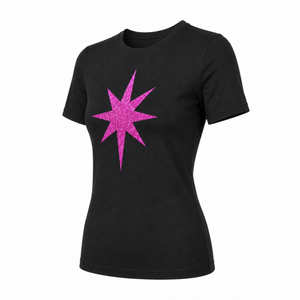 Madison Maison x On/Off Essentials Black/Fuchsia Plain Star T-Shirt