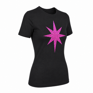 Madison Maison x On/Off Essentials Black/Fuchsia Plain Star T-Shirt