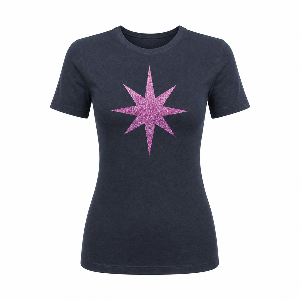 Madison Maison x On/Off Essentials Navy/Lavender Plain Star T-Shirt