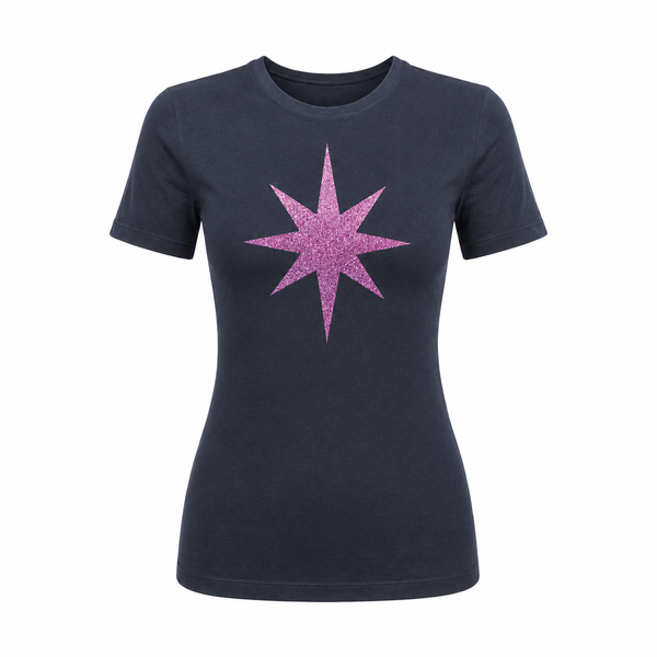Madison Maison x On/Off Essentials Navy/Lavender Plain Star T-Shirt