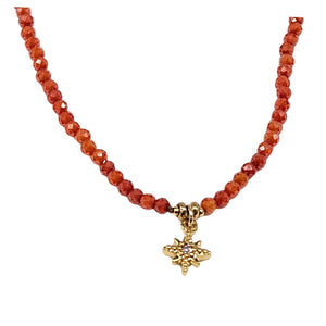 Orange Moissanite Star Necklace