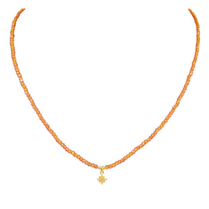 Orange Moissanite Star Necklace