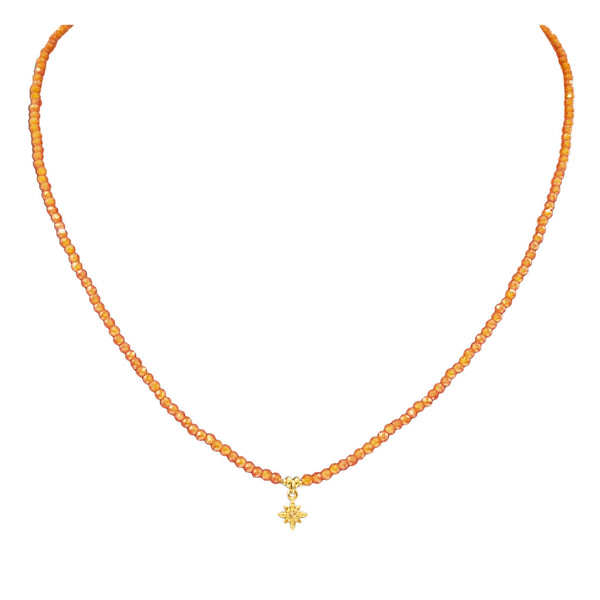 Orange Moissanite Star Necklace