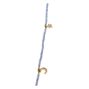 Pale VIolet Blue  Charm Necklace
