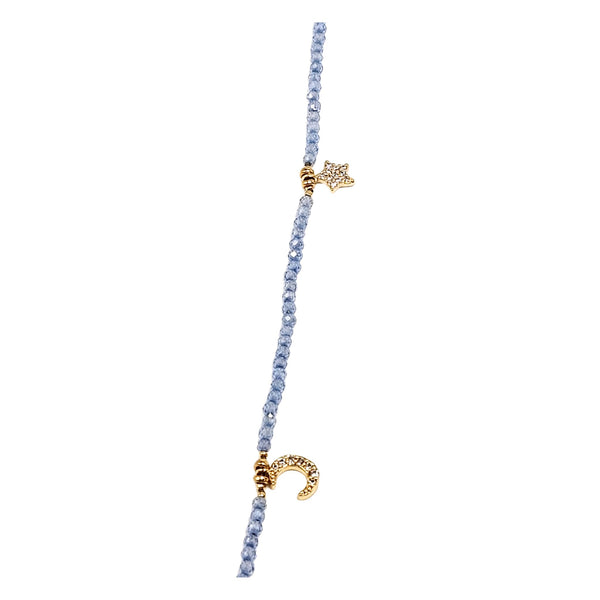 Pale VIolet Blue  Charm Necklace
