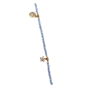 Pale VIolet Blue  Charm Necklace